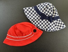 Janie and Jack Sun Hats TWO NWT Poppy Checks 2T  12-24 Months
