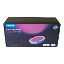 GOVEE H601A 4-Pack 6 inch Smart Recessed LED Lighting WiFi Bluetooth RGBWW