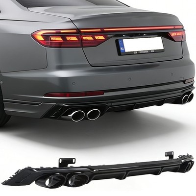 DIFFUSOR HECKDIFFUSOR AUSPUFFBLENDE FÜR AUDI A8 D5 2018-2022 GLANZ SCHWARZ