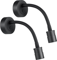 LED Leselampe 12V Dimmbar Wohnmobil Flexible Schwanenhals Usb-Anschluss, Wandlam