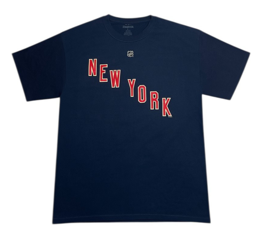 Reebok New York Rangers Henrik Lundqvist #30 NHL T-Shirt Blue Men’s Size Large