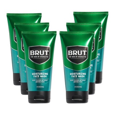 Classic Scent 3 In 1 All Over Wash by Brut for Men - 5 oz Body Wash - Pack of 6
