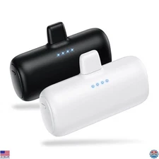 2-Pack Mini Portable Charger 5200mAh PD Fast Charging Power Bank for iPhone