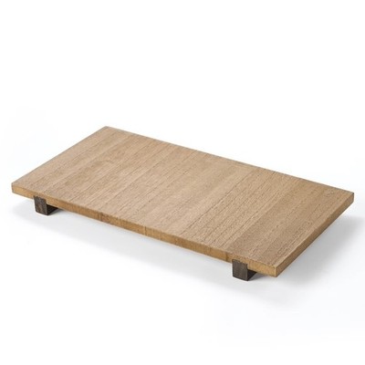 Natural Wood Decorative Tray Rectangular Serving Riser 8 x 15 Inches