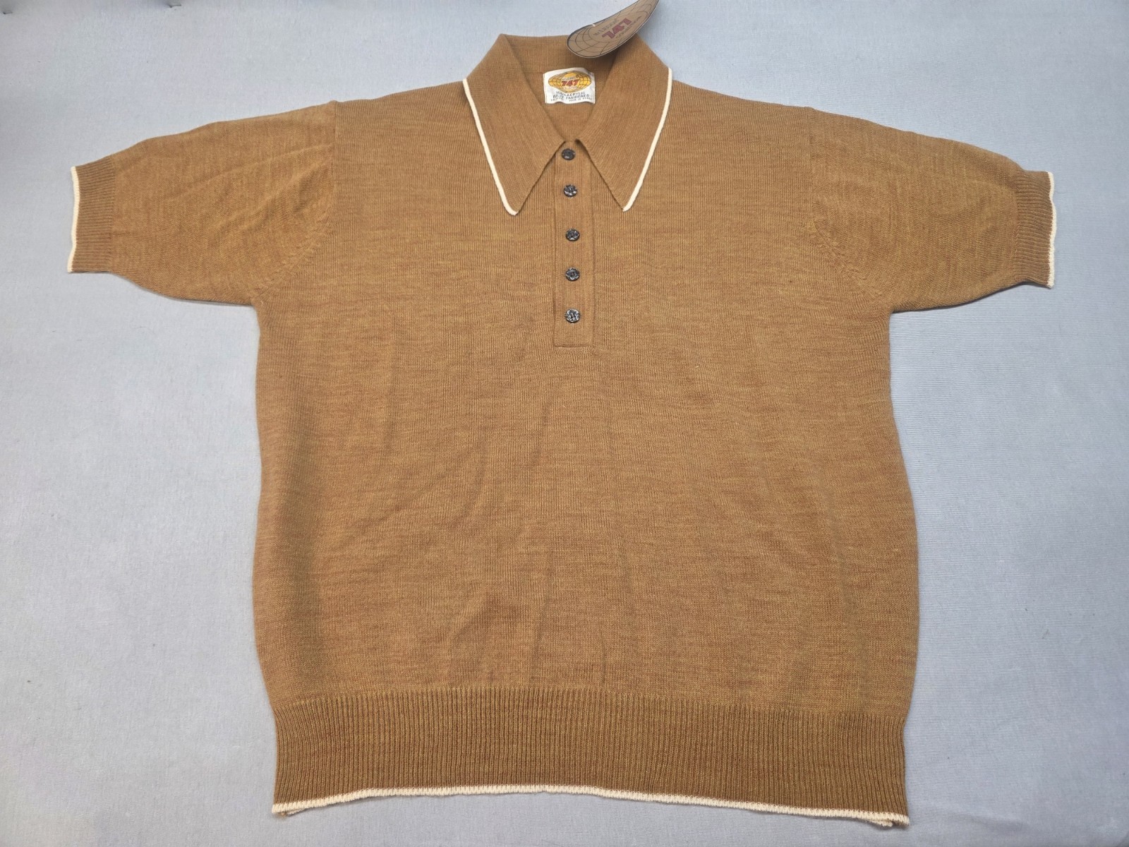 Vtg Mr. Leggs 747 Collection Polo Shirt Large NOS Original tag 100% Acrylic 
