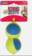 KONG Ultra Squeakair Tennis Balls LARGE 2pack Durable Squeaky Dog Fetch Toy 3"