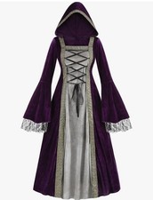 Medieval Hooded Dress for Women Renaissance Costume Size 3XL