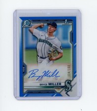 2021 Bowman Draft Chrome Bryce Miller #CDA-BMI Blue Refractor Auto /150