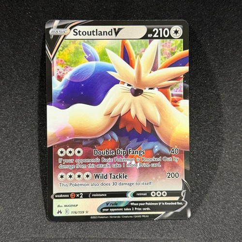 STOUTLAND V 116/159 Holo V Rare Crown Zenith Pokemon NM/M NM/M