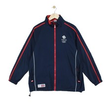 Team Gb Track Jacket Mens Size L Blue Full Zip Olympic