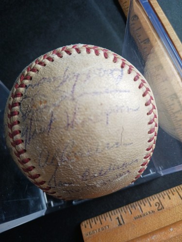1953 NEW YORK GIANTS BASEBALL TEAM AUTOGRAPHED BASEBALL LEO DUROCHER SWEET SPOT - Picture 6 of 8