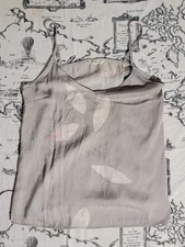 Grade & Gather Cami Women’s M Gray Leaf Print Spaghetti Strap Tank Top