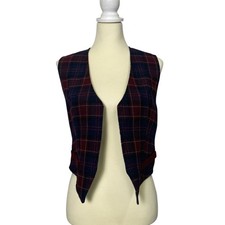 Vintage Pendleton Wool Plaid Vest USA Made Hand Tailored Virgin Wool Academia