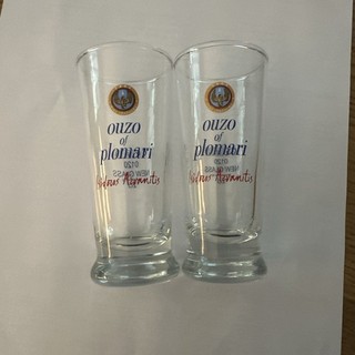 2 x Ouzo Plomari Glas neuwertig