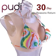 C-G Cup Cotton Filled Silicone Breast Forms Breast Plate Realistic Fake Boobs