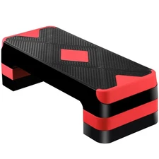 27" Aerobic SteperExercise Non-Slip Surface Platform Stepper Adjustable Red