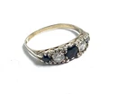 Vintage Silver 925 Hallmarked 5 Stone Set Ring Size P E659