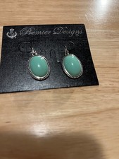 Blue Chalcedony Gemstone Handmade 925 Sterling Silver Jewelry Earring Size 1.6"