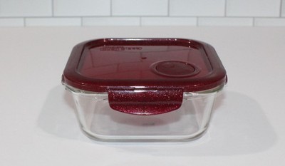 Lock & Lock Oven Glass  6''x6''x2'' Glass Dish with Vented Lid  New