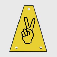 GUITAR TRUSS ROD COVER - Engraved Etch - Fits JACKSON - PEACE FINGERS YELLOW