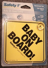 Safety 1st Baby On Board Sign NEW & SEALED Original Car Window Suction Cup...