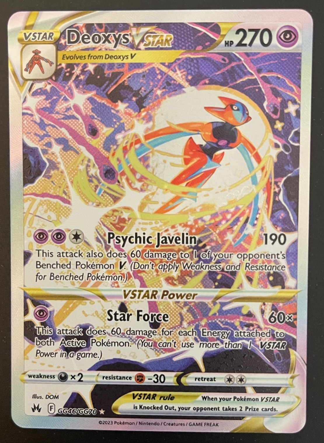 Deoxys VSTAR Ultra Rare Crown Zenith: Galarian Gallery GG46/GG70 NM