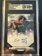 Topps Bowman Sterling Cole Young Autographed #PA-CY SGC 10 Seattle Mariners