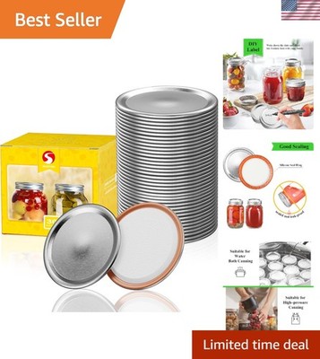 Versatile 36 Piece Wide Mouth Canning Lids - Ideal for Jars and Food Storage