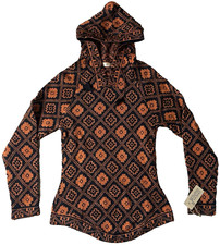 Paca Knits S M Small Medium Handmade Women Alpaca Wool Sweater Orange Hoodie