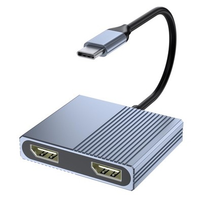 USB C to Dual DisplayPort Adapter 4K@60Hz for Mac, Dell, HP Laptops, Dual Mon...