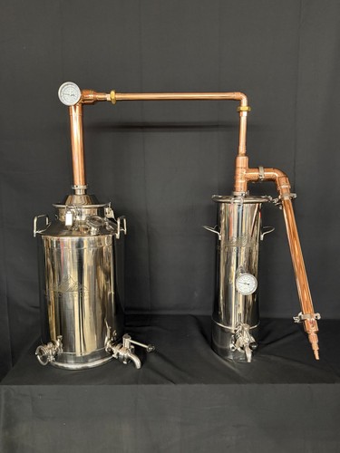 Whiskey/Rum/Brandy still 13 gal w/ 5 gal. Thumper - Shotgun Condenser - 2 inch