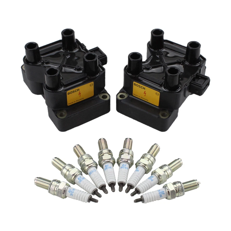 Kit de bujías Bosch 2 bobinas de encendido NGK 8 V-Power para F355 Berlinetta 348 TB V8 Foto 3 de 3