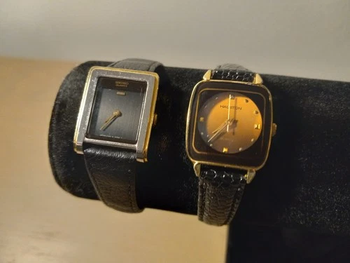 Lot Of 2 Vintage Women's Watches Seiko & Halston Quartz Japan