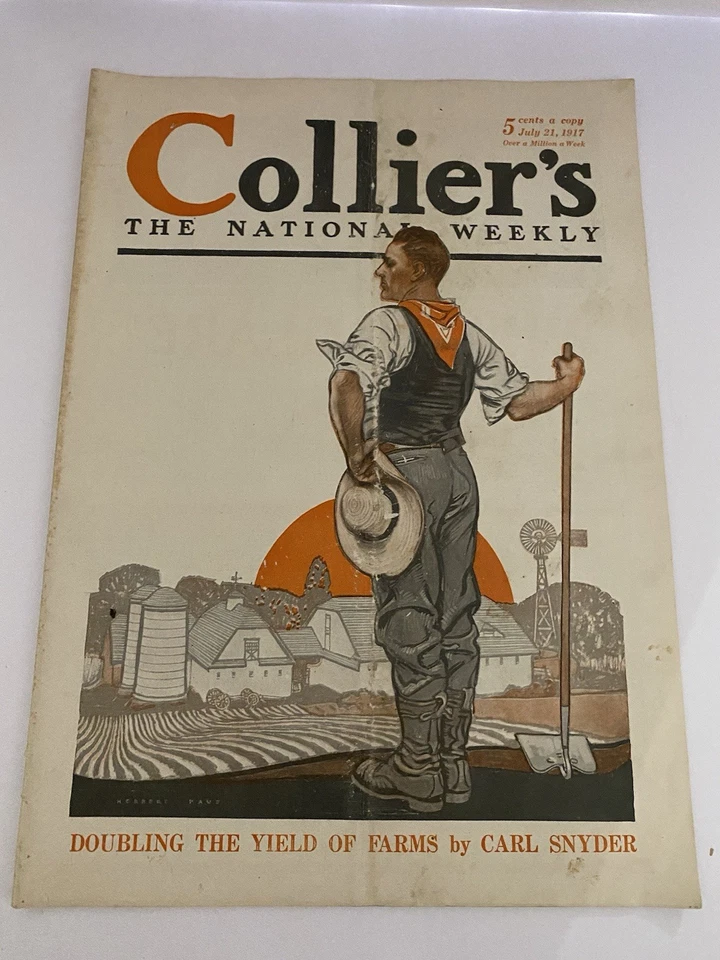 1917 Collier’s Lot of 6 WWI Era Magazines – Patriotic Covers & War Stories - Image 2 of 4