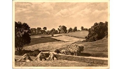 Echte Fotografie Postcard-1930s-Erntezeit Harvest-Photo Hoffmann-Munich HDK 468
