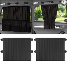 2PCS Car Side Window Sun Shades, Suction Cup Vehicle Sunshade Curtain with UV Ra