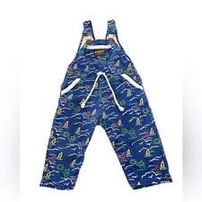 Osh Kosh vintage 90s Blue Sailboat Print Overalls 18 months