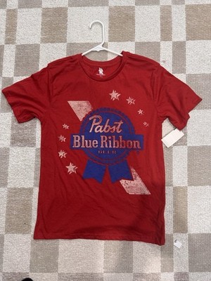 NWT PBR Pabst Blue Ribbon T-Shirt Crew Neck Short Sleeve Red Size Medium