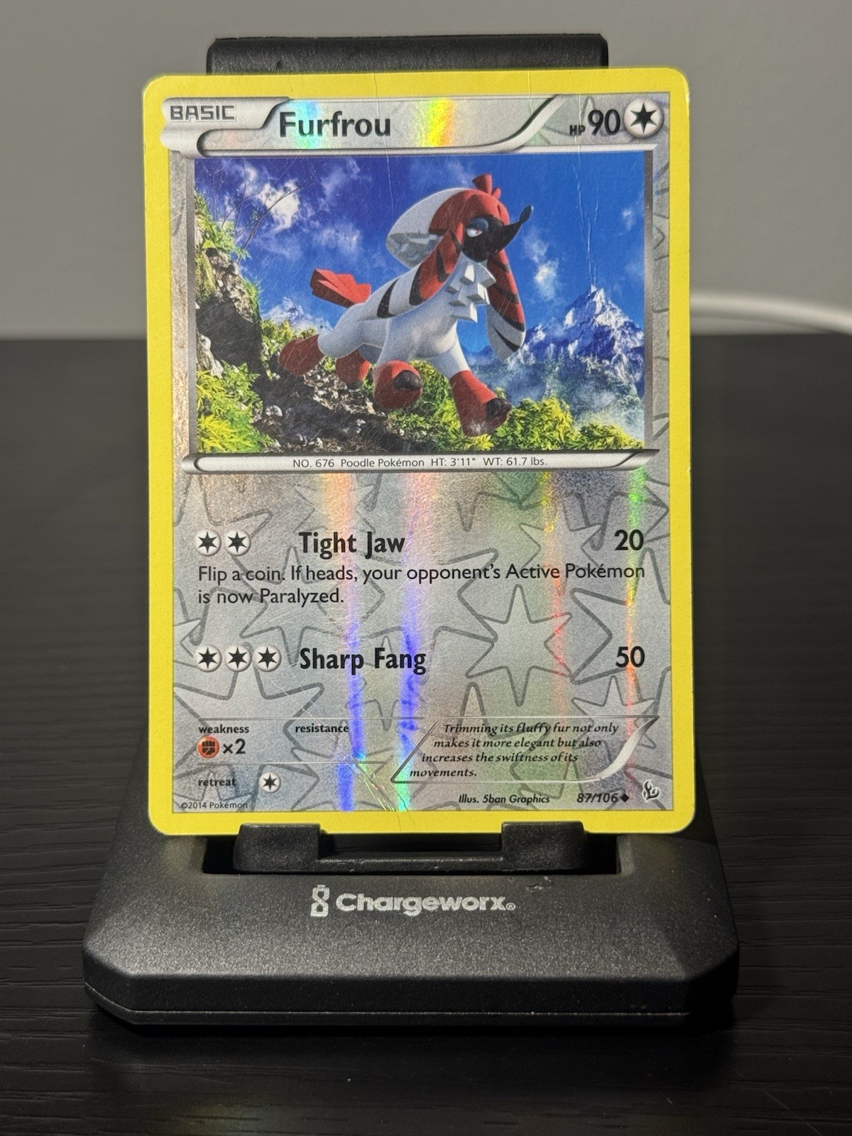 Furfrou Uncommon Reverse Holo XY - Flashfire 87/106 HP Pokémon TCG