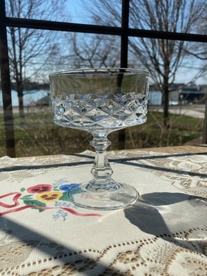 Cristal D'arques Durand Diamond Crystal Sherbert Glass 3.65'' Diameter ~4.2'' Tall