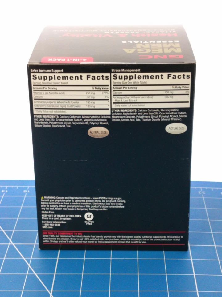 GNC Mega Men Essentials Vitapak Salud y Vitalidad 30 Paquetes Multivitamínico Exp:9/26 Foto 3 de 4