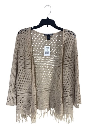 Kohl's Women's United States Sweaters Tan Knit Cardigan Shawl Size L NEW
