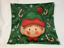 Elf  Whimsical Fun CHRISTMAS Throw Pillow Cover Winter Holiday Home Decor 18”