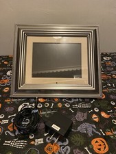 8 Insignia Digital Picture Frame Silver White Tested Works With Power Cable