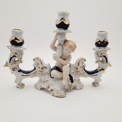 Vintage Porcelain Curtea De Arges Candlestick Holder Made In Romania ARPO