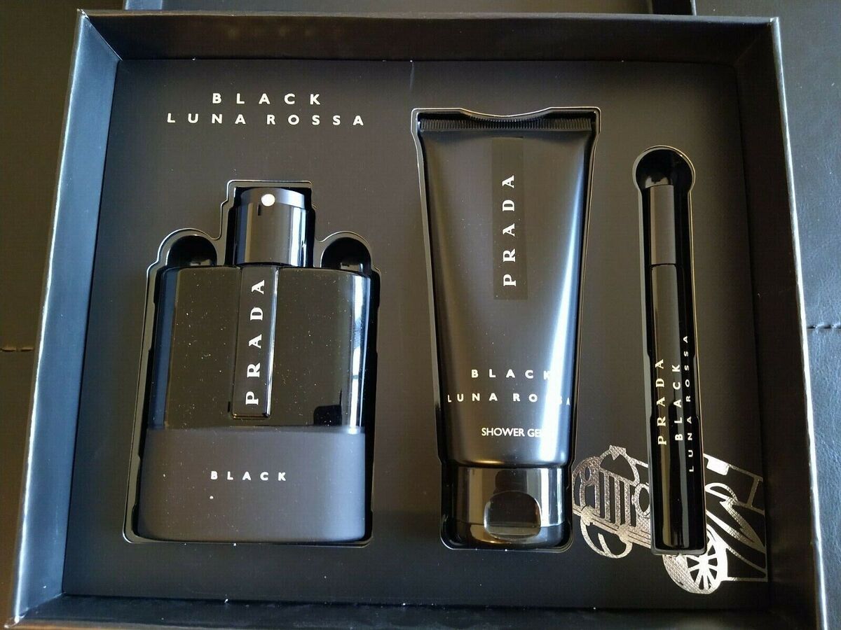 Prada Luna Rossa Black Parfum Men 100ml 3pc Set. Exclusive Prada Luna Rossa Black Parfum Men 100ml 3pc Set. Exclusive
