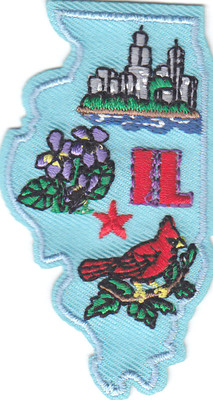 ILLINOIS STATE SHAPE Iron On  Patch States