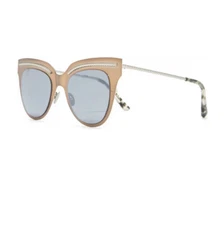 $549 NWT Women’s Bottega Veneta 50mm Core Cat Eye Sunglasses Cream Silver