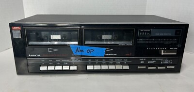 Sanyo RD-W41 Dual Double Cassette Deck, Black - Vintage Dobly