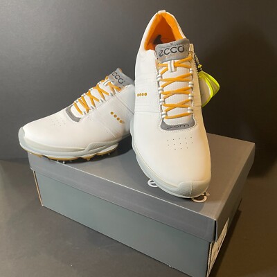 ECCO Mens BIOM GOLF SHOES (EU 45) White/Orange (NEW NOS NIB!) Soft